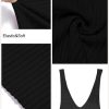 Jngrtsyjvip Fashion  Womens 2024 Summer V Neck Knit Midi Dress Bodycon Sleeveless Ribbed Sweater Dresses